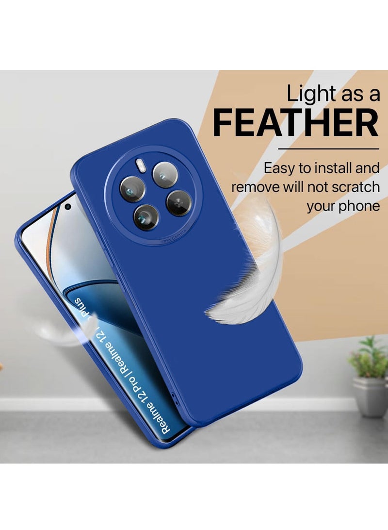 Wtech Soft Liquid Silicone Case Cover For Realme 12 Pro / 12 Pro+ / 12 Pro Plus 5G 2024 Navy Blue - Image 5