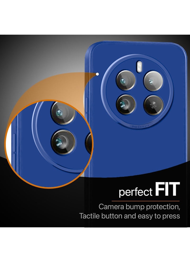 Wtech Soft Liquid Silicone Case Cover For Realme 12 Pro / 12 Pro+ / 12 Pro Plus 5G 2024 Navy Blue - Image 3