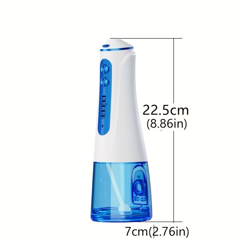 1pc Portable Electric Oral Irrigator White Blue Host With 4 Nozzles And Storage Case 5 Adjustable Modes USB Rechargeable 10.14oz Large Water Tank 360 Rotatable Nozzle IPX7 Water Flosser For Orthodontics Periodontal Pockets - Image 3