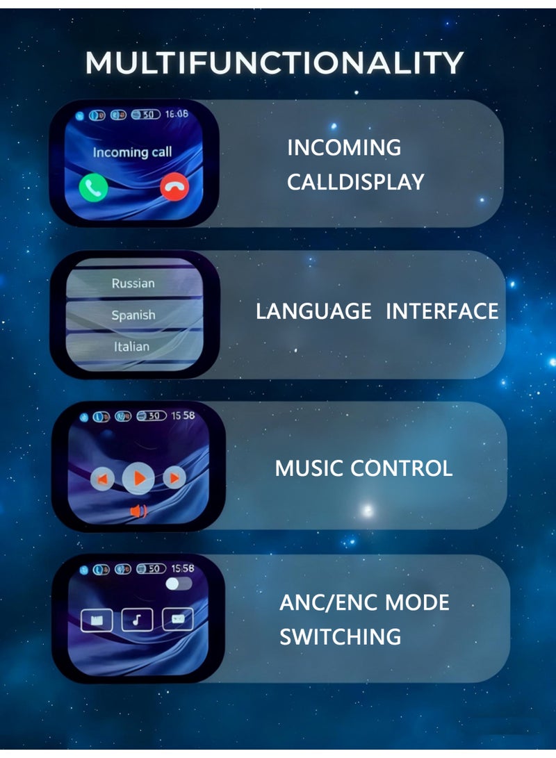 Professional Wireless In-Ear Bluetooth Earbuds with Noise Cancellation, Translation Function & Touchscreen Display - Image 4