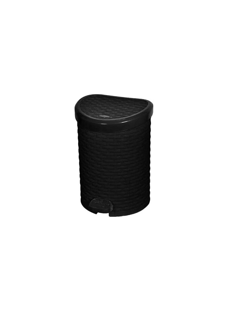 سلة قمامة وسط من الراتان - لون اسود 653048