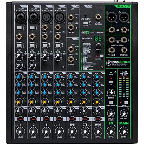 Mackie ProFX10v3 10-Channel Professional Analog Mixer with USB, Onyx Mic Preamps and GigFX Effects Engine - Image 4