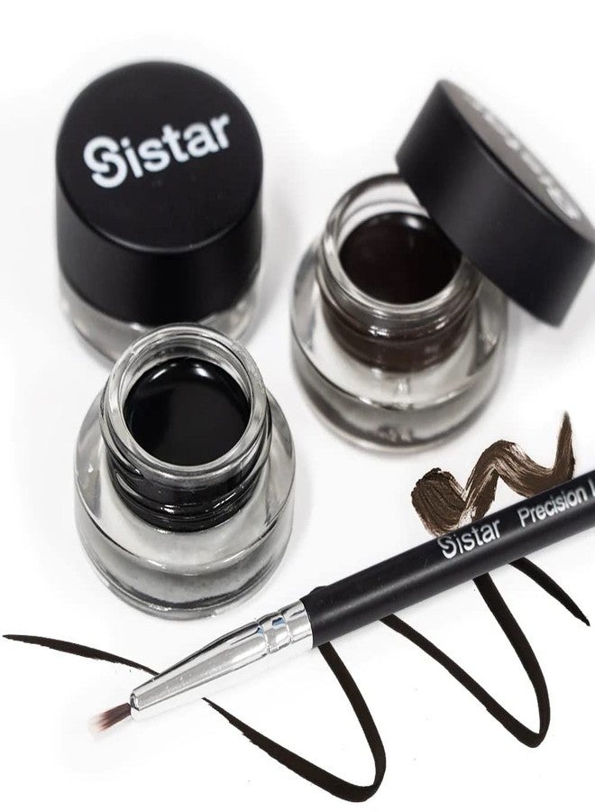 Sistar Gel Pot Liner Ultra Smooth Eyeliner Silky Intense Black Glitter and Dark Brown (Ultra Black) - Image 4