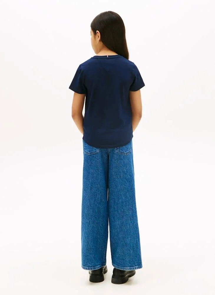 تومي هيلفيغر Kids Script Crew Neck T-Shirt