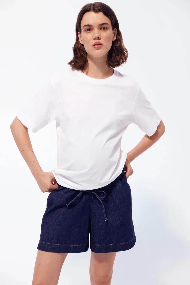 H&M MAMA Drawstring denim shorts