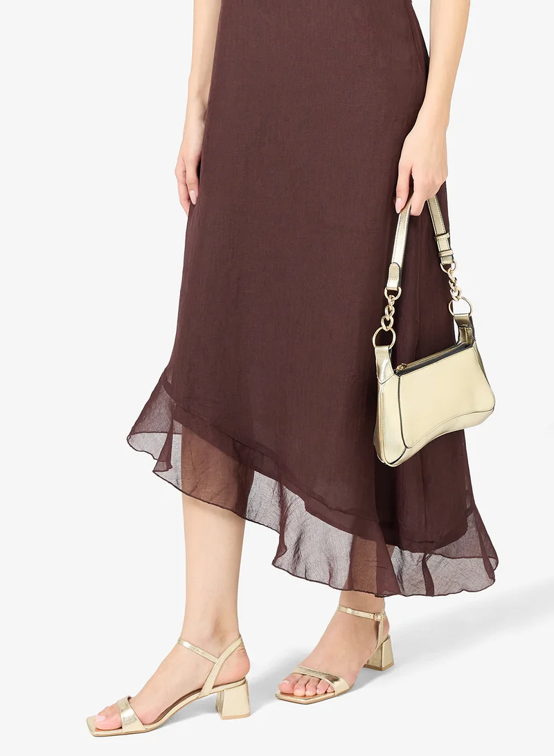 GLAMOROUS Casual Ankle Strap Heeled Sandals