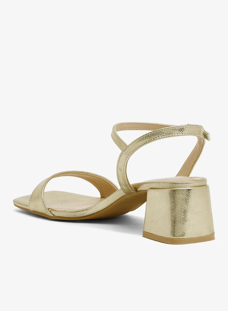 GLAMOROUS Casual Ankle Strap Heeled Sandals
