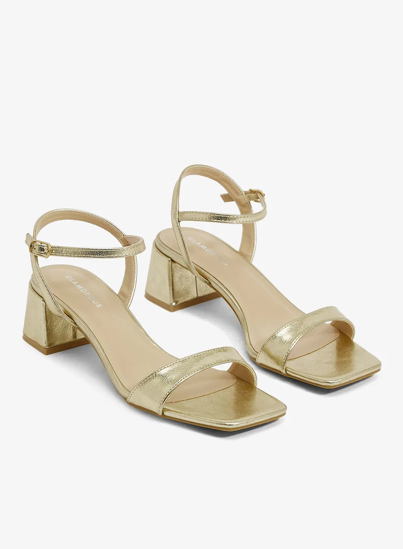 GLAMOROUS Casual Ankle Strap Heeled Sandals