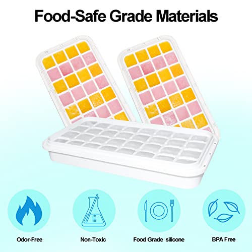 QUELIEN Ice Cube Trays for Freezer With Bin, Scoop, and Press Plate - 2 Tiers, Lid Included - Image 4