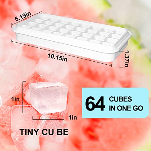 QUELIEN Ice Cube Trays for Freezer With Bin, Scoop, and Press Plate - 2 Tiers, Lid Included - Image 3