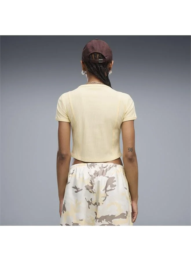 Puma Essentials Ribbed Baby Tee Women