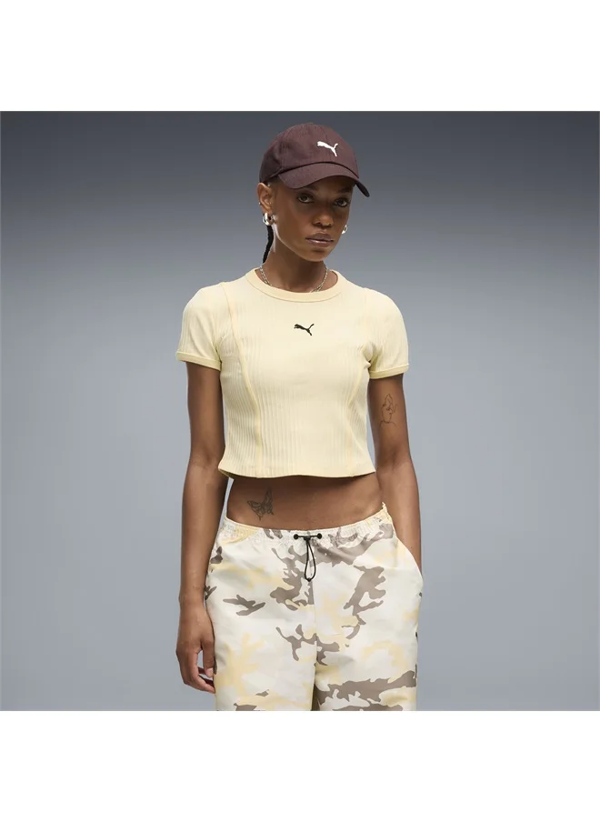 Puma Essentials Ribbed Baby Tee Women