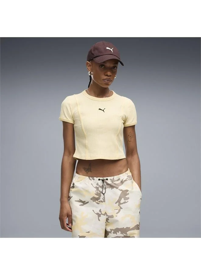 Puma Essentials Ribbed Baby Tee Women
