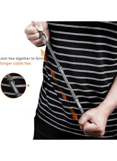 erorex 50Pcs Fastening Cable Ties Reusable Premium 6 Inch Adjustable Cord Ties Nylon Cable Management Straps Hook Loop Cord Organizer Wire Ties Reusable Black  - Image 5