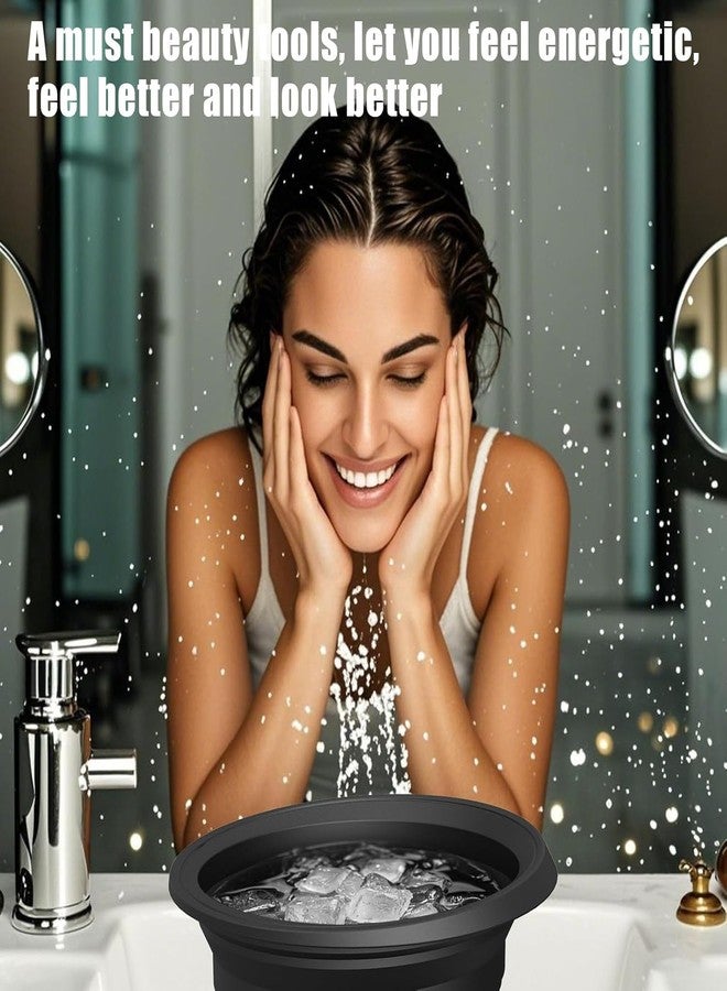 GOMNIK Silicone Face Ice Bowl with Built-In Ice Tray | Collapsible Facial Ice Bath Tub for Ice Water Facials at Home - Image 3