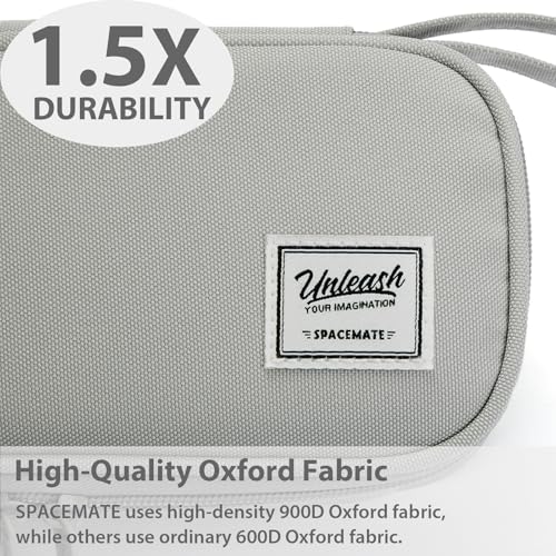 SPACEMATE Pencil Case Pouch Box Bag School Supplies Girls Boys Kids, Cute Preppy Stuff Large Big Capacity Aesthetic Pen Organizer, Back to College Stationary, Light Gray, Standard Stlye, 1800ml - Image 3