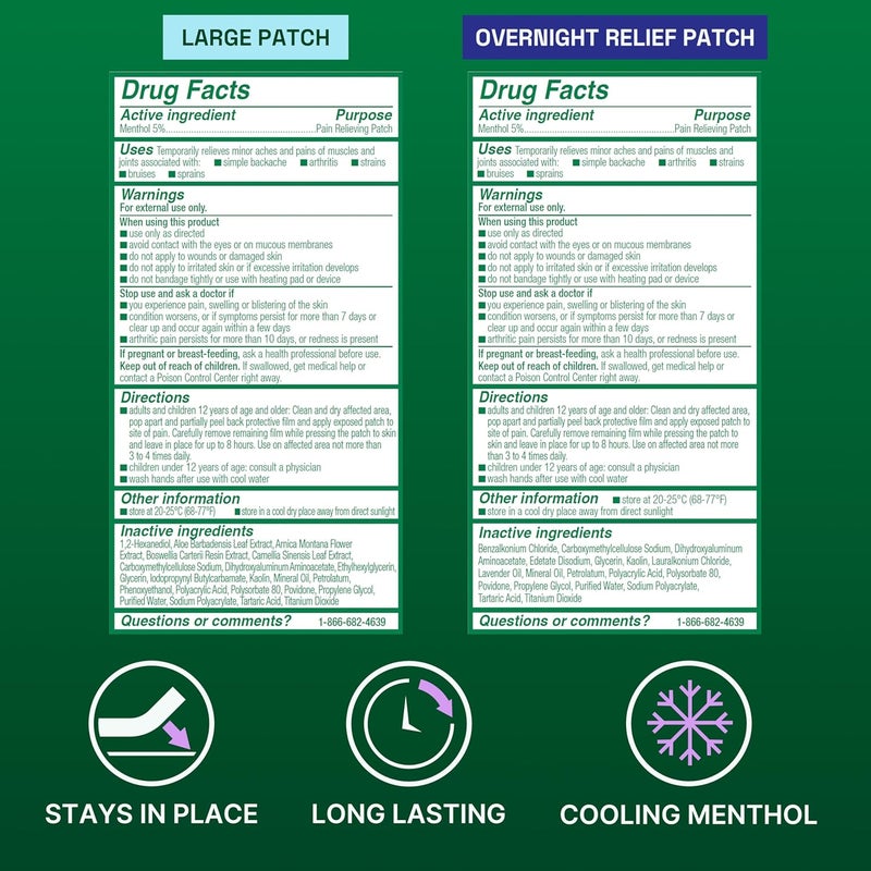 Biofreeze Day  Overnight Pain Relief Patches Menthol Pain Patches for Arthritis  Muscle Pain Relief Comfortable  Flexible Fabric Stays in Place FSAHSA Eligible 9 Patches 6 Day 3 Night - Image 5