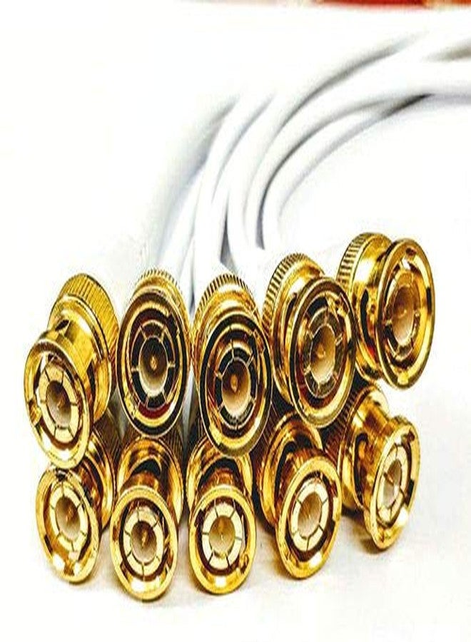 River Fox Combo Pack of 10 Pcs BNC Connector with Copper Wire Moulded - 18CM and 10 Pc DC Power Pigtail Male Cables with 2.1mm Connectors Barrel Jack for Surveillance CCTV Camera (White) - Image 3