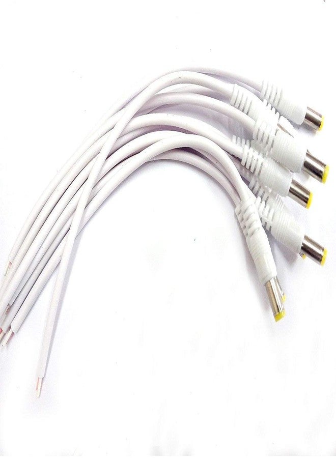 River Fox Combo Pack of 10 Pcs BNC Connector with Copper Wire Moulded - 18CM and 10 Pc DC Power Pigtail Male Cables with 2.1mm Connectors Barrel Jack for Surveillance CCTV Camera (White) - Image 2