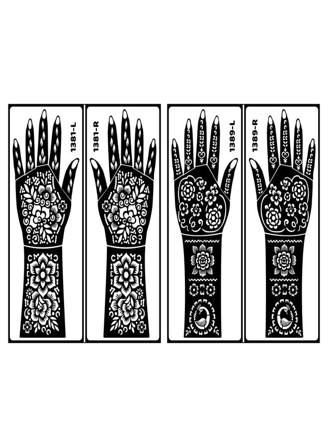 ORDERSHOCk Back Hand Flower Mehndi Stencil Perfect For Festive Looks & Raksha Bandhan, Navratri 2 Pack Of Combo - Image 1