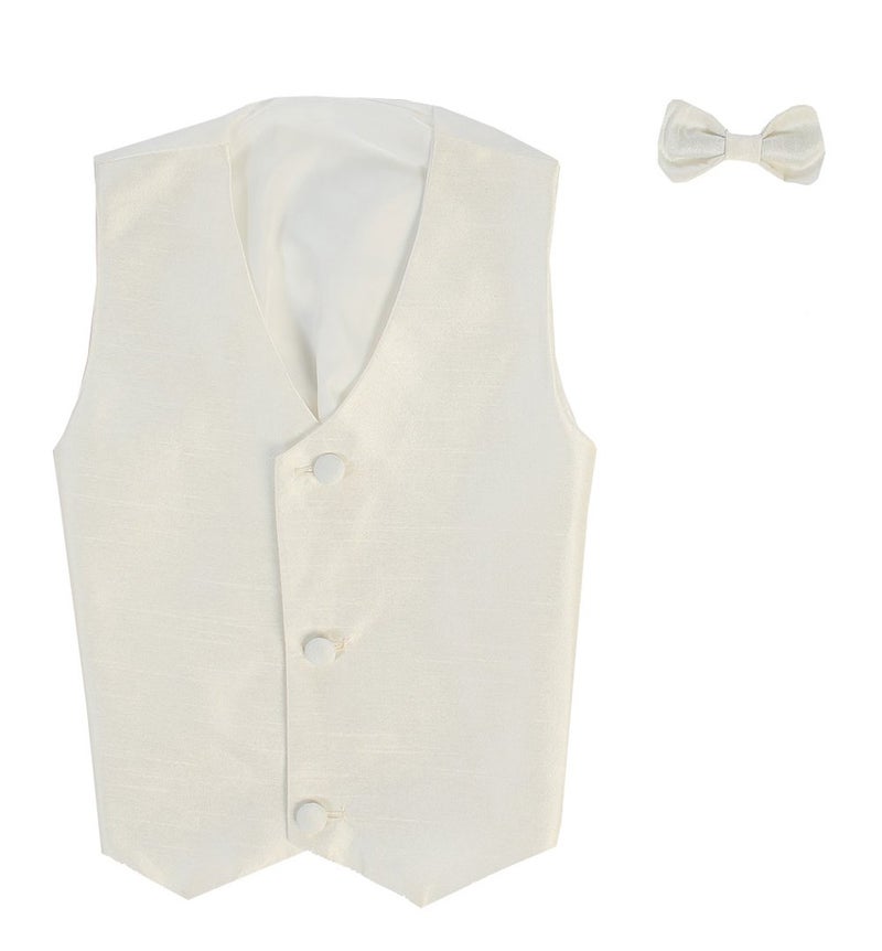 Lito Vest and Clip On Boy Bowtie set - IVORY - 12/14 - Image 3