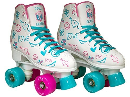 Epic Skates Frost Quad Roller Skates, White, Kids Size 3 - Image 3
