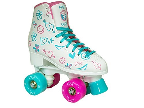 Epic Skates Frost Quad Roller Skates, White, Kids Size 3 - Image 1