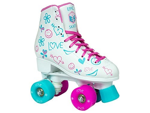 Epic Skates Frost Quad Roller Skates, White, Kids Size 3 - Image 2