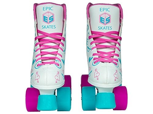 Epic Skates Frost Quad Roller Skates, White, Kids Size 3 - Image 5