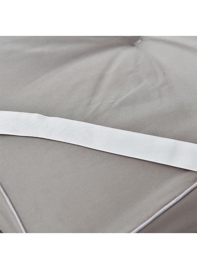 VITION Mattress Topper, 10cm Thick Quilted Soybean Glue-Free Fiber Mattress Pad with 4-Side Elastic Bands (Grey, 90x200cm) - Image 4