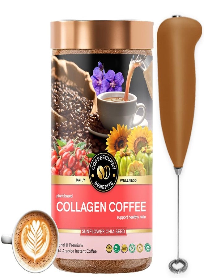 COFFEECURRY Collagen Coffee (65gms + Frother) - Gives Collagen Support for Hair, Skin & Nails - Instant Arabica Coffee with Rich Flavor, Medium Dark Roast, Keto Friendly | Infused with Preium Herbs - Image 1