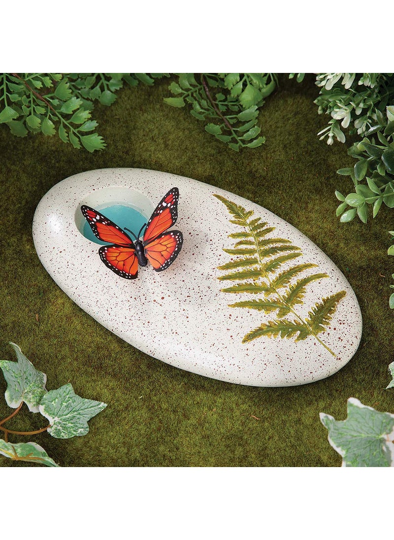 Bits and Pieces Bits and Pieces  Butterfly Puddler Garden Stone  Lawn Decoration Puddle Painted Water Holder 