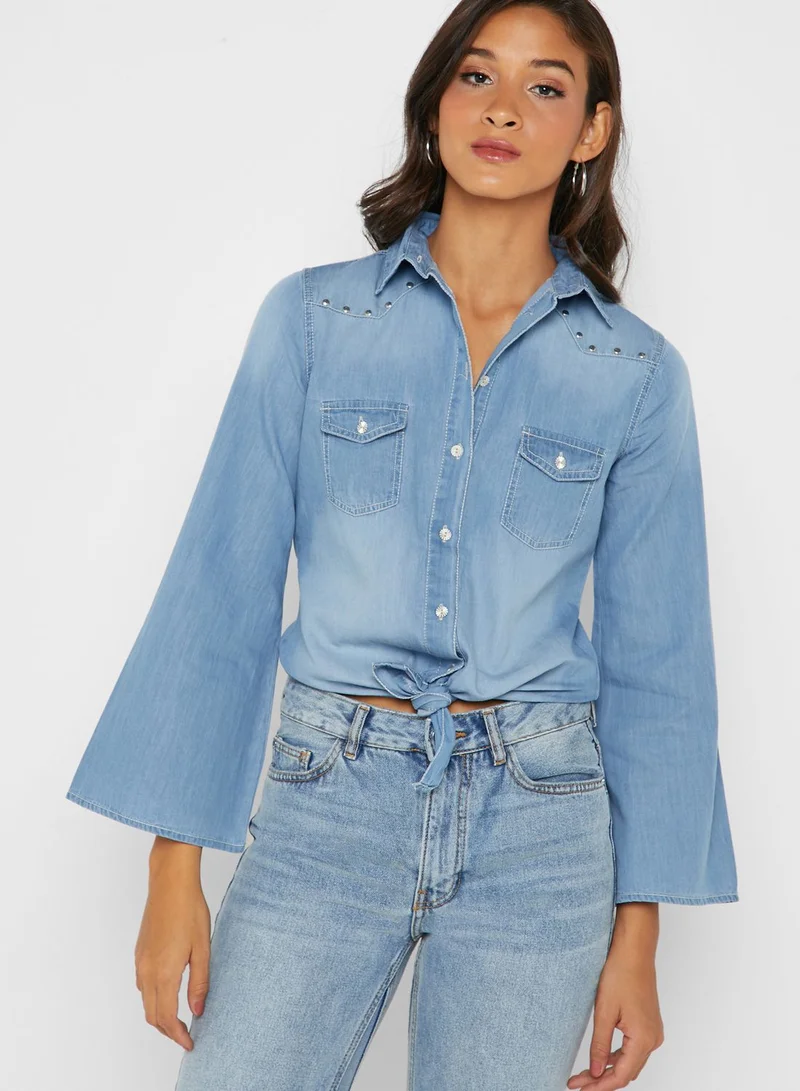 Iconic Bell Sleeve Denim Shirt