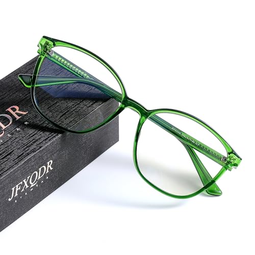 JFXQDR Women's Blue Light Blocking Glasses, TR90 Frame Computer Gaming Glasses Anti Eyestrain & UV Glare RF6208 (Basil Green) - Image 1
