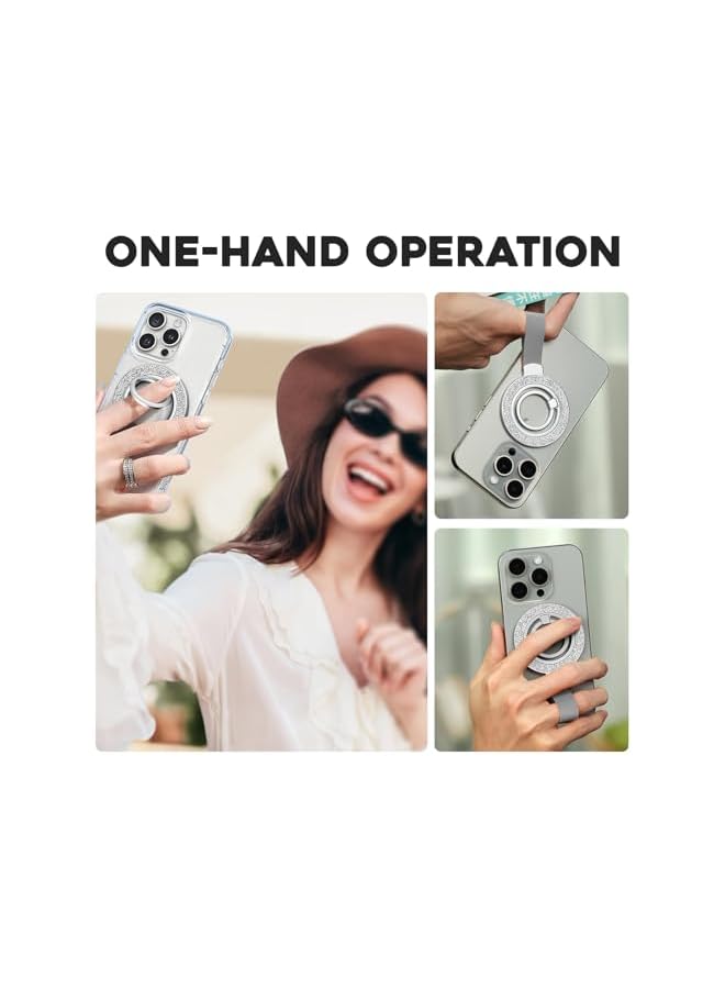 Green Tiger Magnetic Phone Ring Holder for MagSafe, 360° Rotating Grip Stand for iPhone 15/14/13/12, for Samsung, Versatile Kickstand & Finger Stand, Includes Bonus Magnetic Ring - Image 3