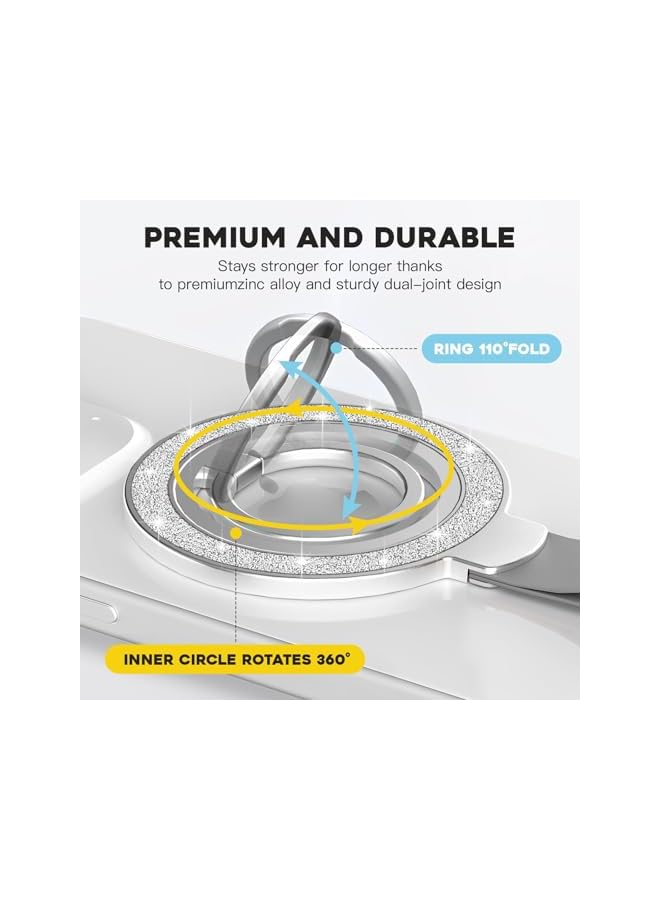 Green Tiger Magnetic Phone Ring Holder for MagSafe, 360° Rotating Grip Stand for iPhone 15/14/13/12, for Samsung, Versatile Kickstand & Finger Stand, Includes Bonus Magnetic Ring - Image 2