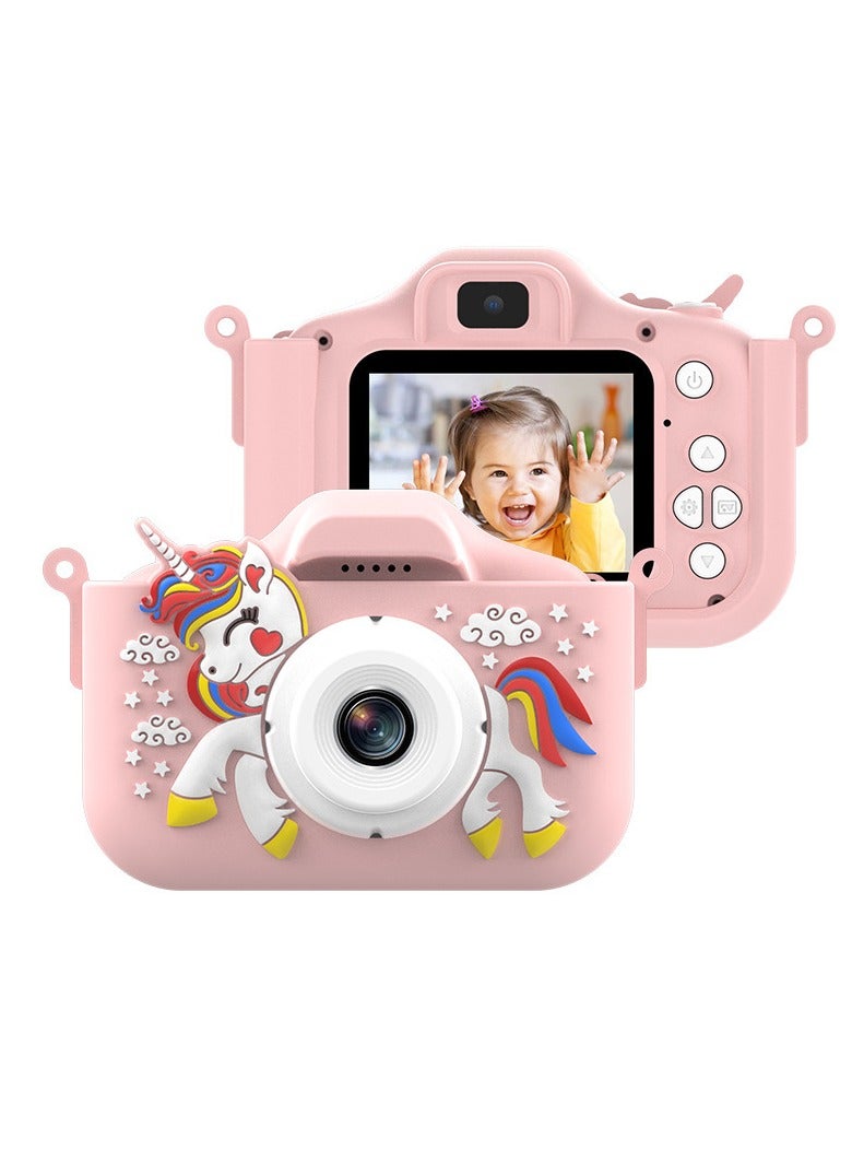 AROAQ Children's Camera Toy, HD 1080p Shockproof Children Video Camera, Anti-fall Portable Camera Toy, Multiple Functions Digital Camera For Girls Boys,(Pink-Exclusive Beast-HD Dual Lens (No Memory Card)) - Image 1