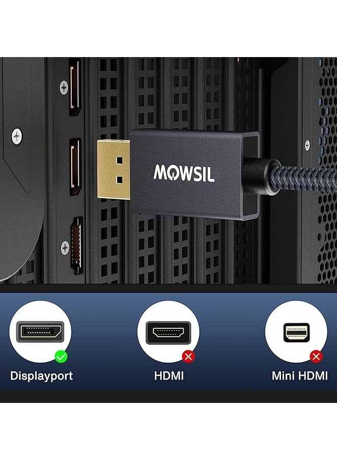 Mowsil DisplayPort Cable 2 Mtr, DP Cable 1.4, 8K@60Hz,Gold-Plated Braided High Speed Display Port Cable for Gaming Monitor, Graphics Card, TV, PC, Laptop - Image 4