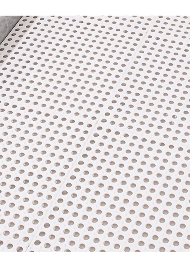 Kutis 12-Piece Bathroom Anti-slip Mats Kitchen Shower Toilet Hollow Floor Mat Spandex White 30 x 30 Centimeter - Image 4