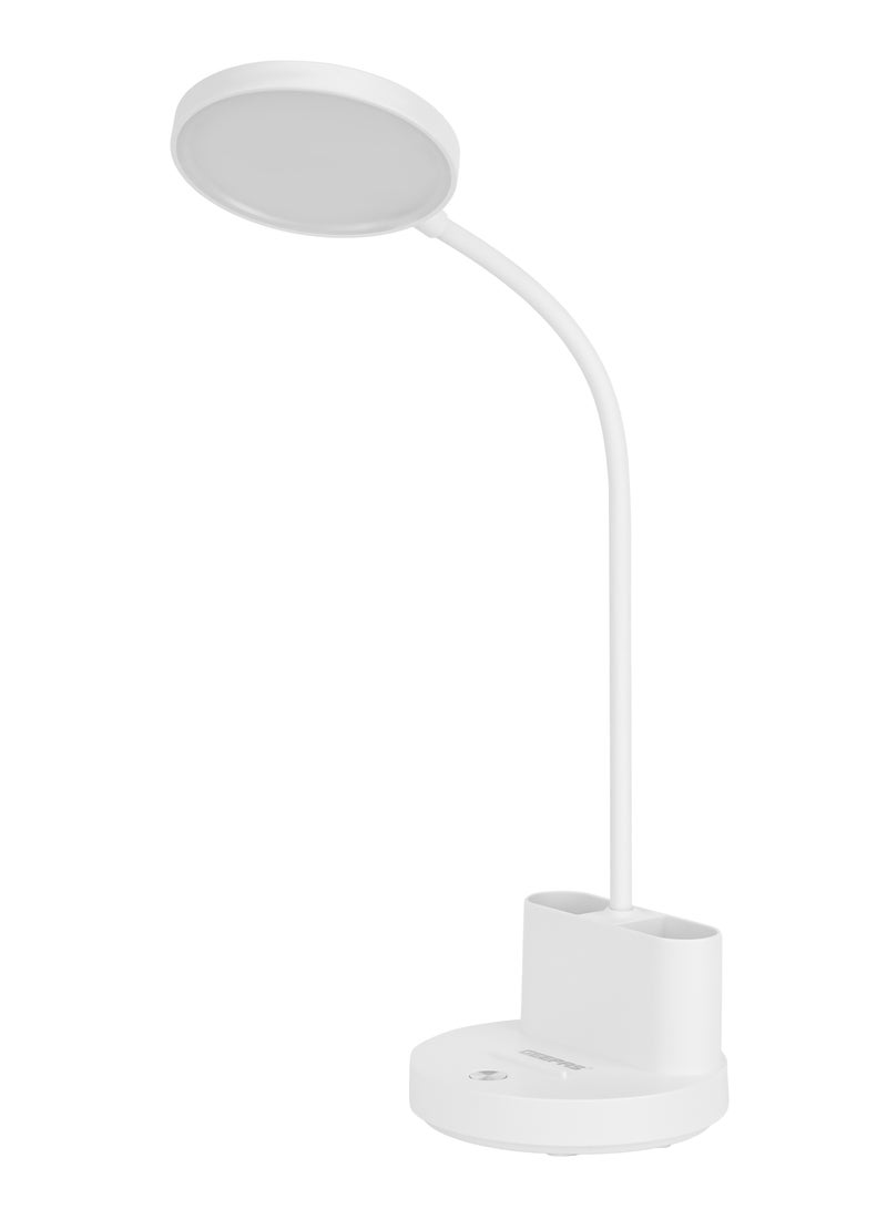 GEEPAS Rechargeable Reading Lamp , Table Light with Phone Holder, Lithium Battery/ Perfect for Studying, Working, Travelling, Used at Home and Office/ Light-Weight and Compact Design, White  - Image 2