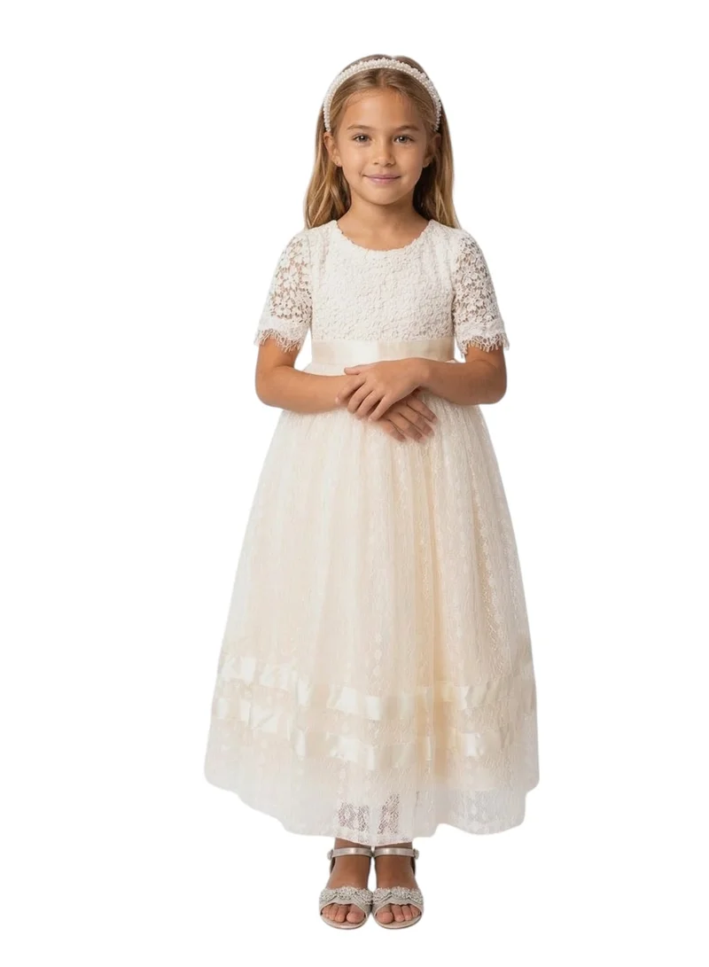 دىدانيالا فستان بناتي بيج مكشكش