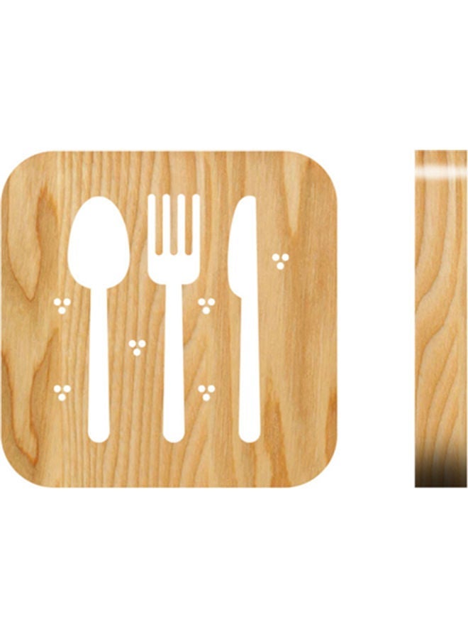 NIBEMINENT Tableware Shaped Hollow Table Lamp Brown 19x19cm - Image 1