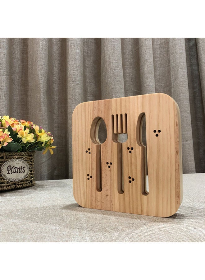 NIBEMINENT Tableware Shaped Hollow Table Lamp Brown 19x19cm - Image 2