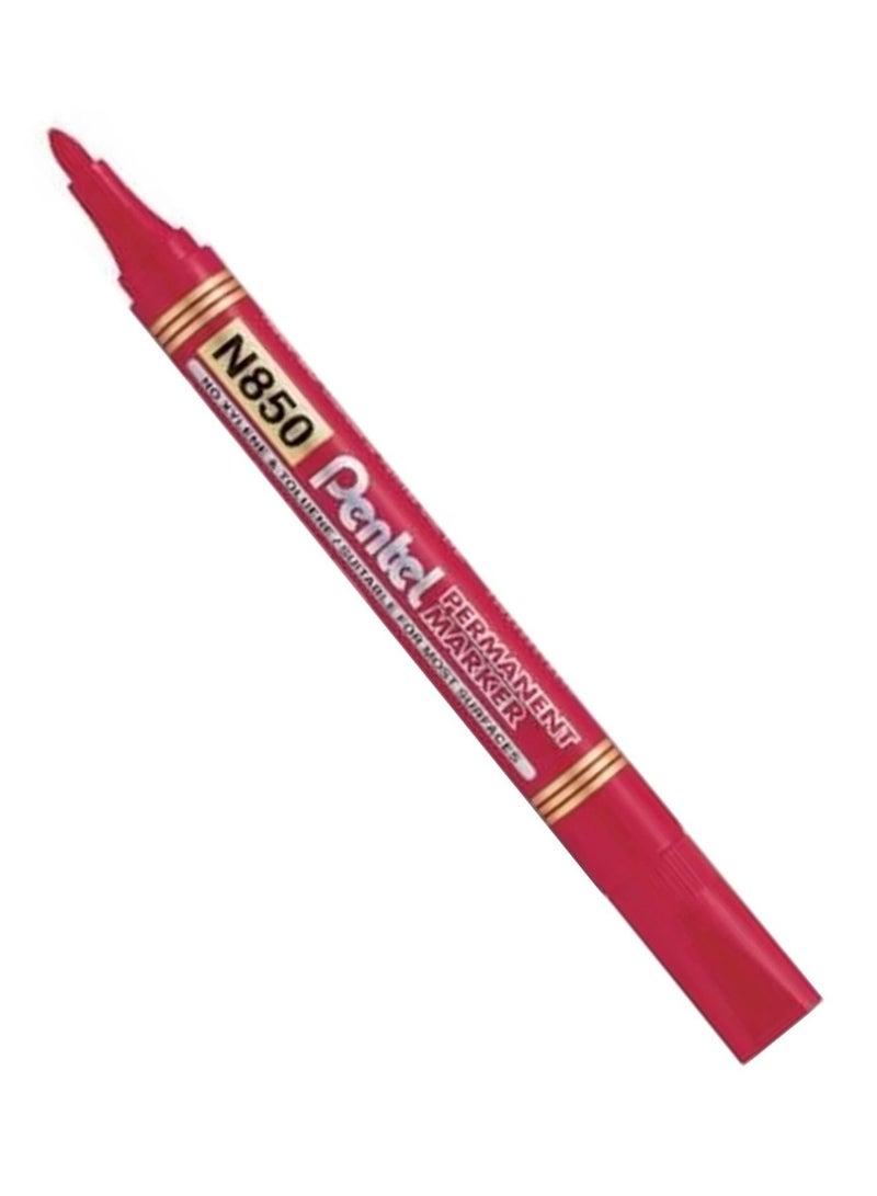 Pentel علامة دائمة من 4 قطع برأس مدبب حبر أحمر - Image 2