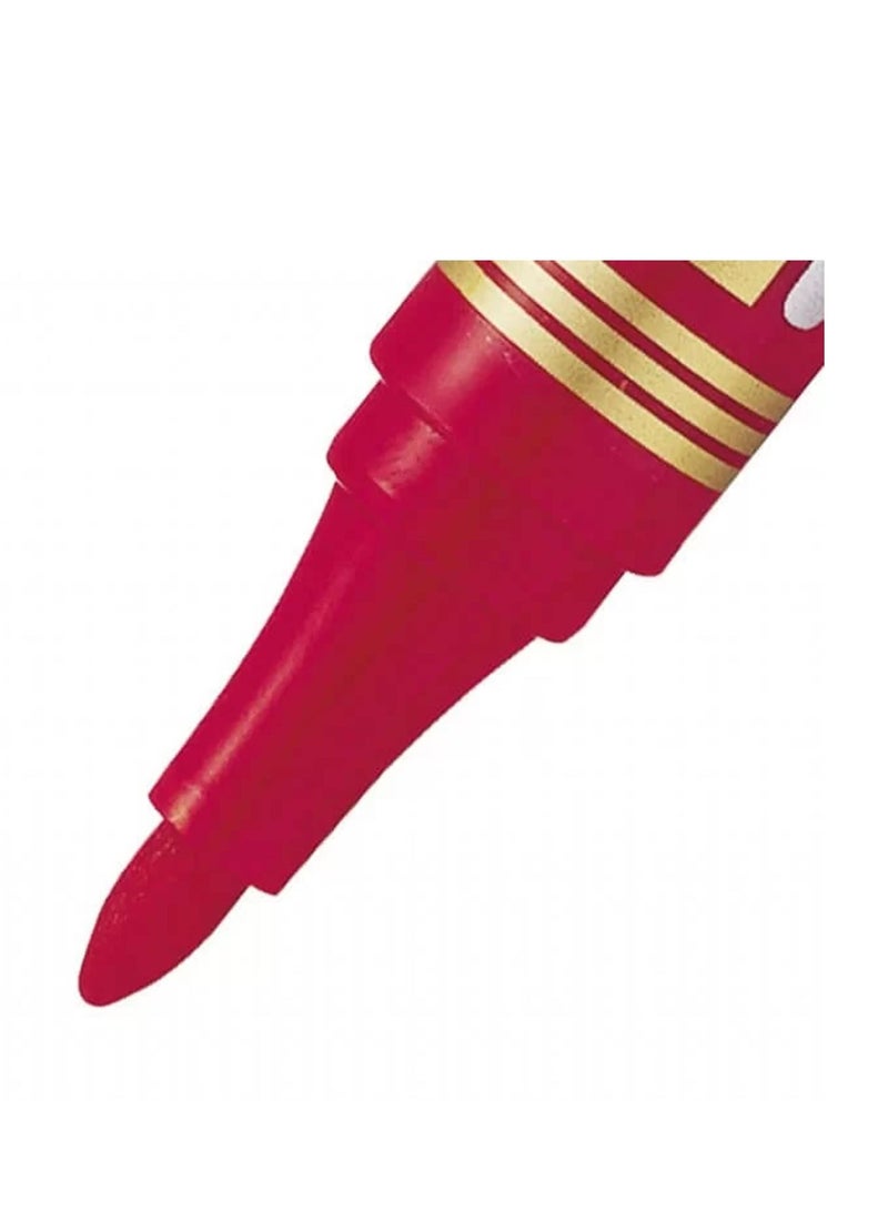 Pentel علامة دائمة من 4 قطع برأس مدبب حبر أحمر - Image 4
