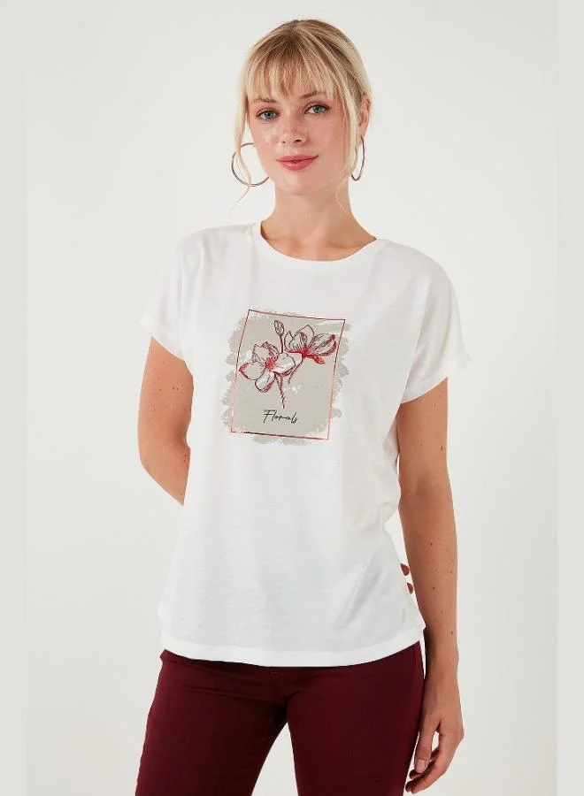 Lela Lela Printed Crew Neck Regular Fit T-Shirt Women's T-Shirt 6671002