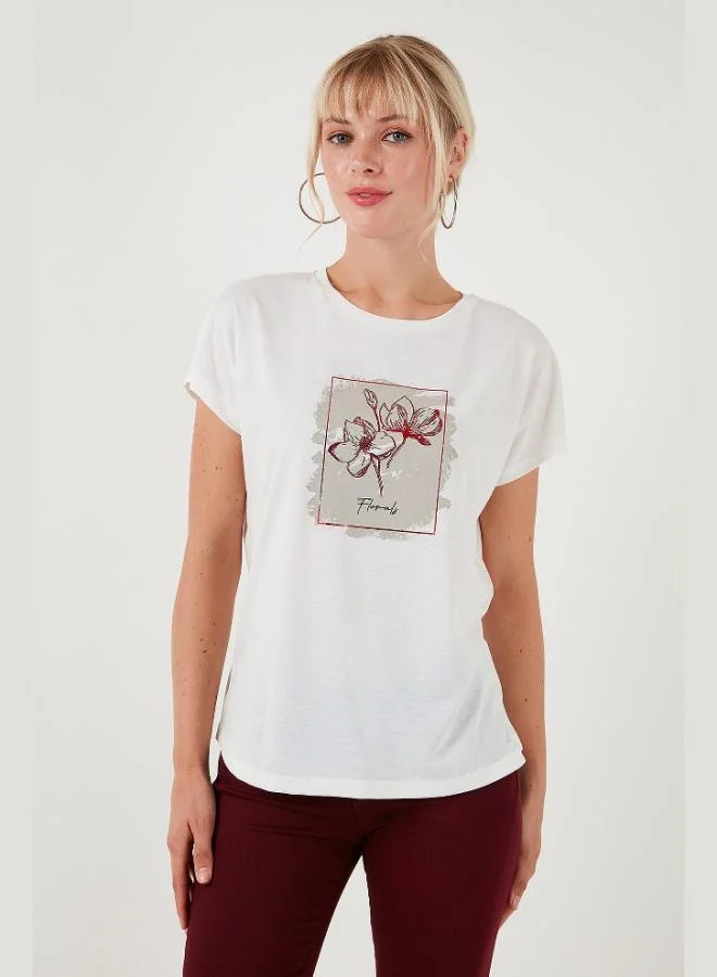 Lela Lela Printed Crew Neck Regular Fit T-Shirt Women's T-Shirt 6671002