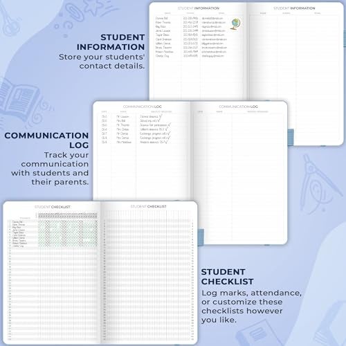 Clever Fox Teacher Planner – School Year Planner with Calendars & Lesson Plans – Teacher Plan Book for Classroom & Homeschool Organization - Undated, 7x10″, Hardcover (Periwinkle) - Image 4