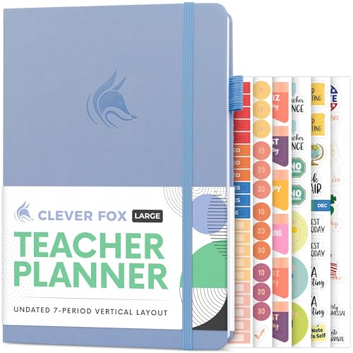 Clever Fox Teacher Planner – School Year Planner with Calendars & Lesson Plans – Teacher Plan Book for Classroom & Homeschool Organization - Undated, 7x10″, Hardcover (Periwinkle) - Image 1