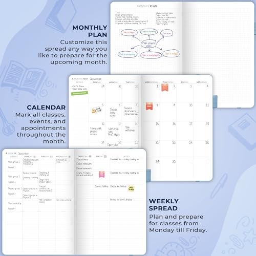 Clever Fox Teacher Planner – School Year Planner with Calendars & Lesson Plans – Teacher Plan Book for Classroom & Homeschool Organization - Undated, 7x10″, Hardcover (Periwinkle) - Image 5